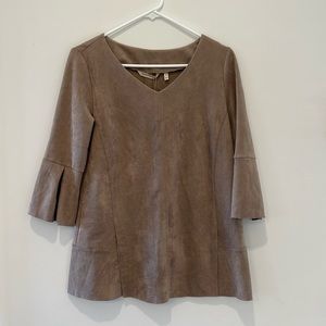Soft Surroundings Faux Suede Mocha Tan Izzy Tunic